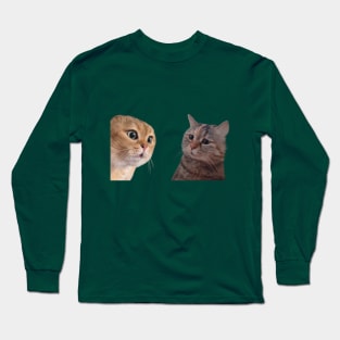 Cat couple meme Long Sleeve T-Shirt